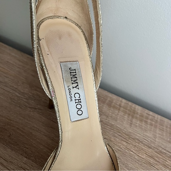 Jimmy Choo Kayden Gold Patent Platform Stiletto Heels - Picture 8 of 16